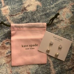 Kate Spade ♠️ stud earring set pearl and diamond